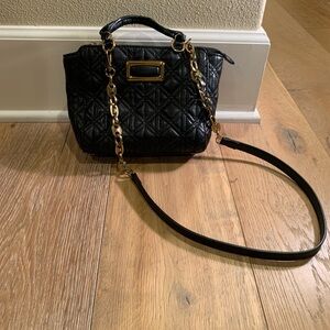 ZARA Black Quilted Handbag with Gold Chain
